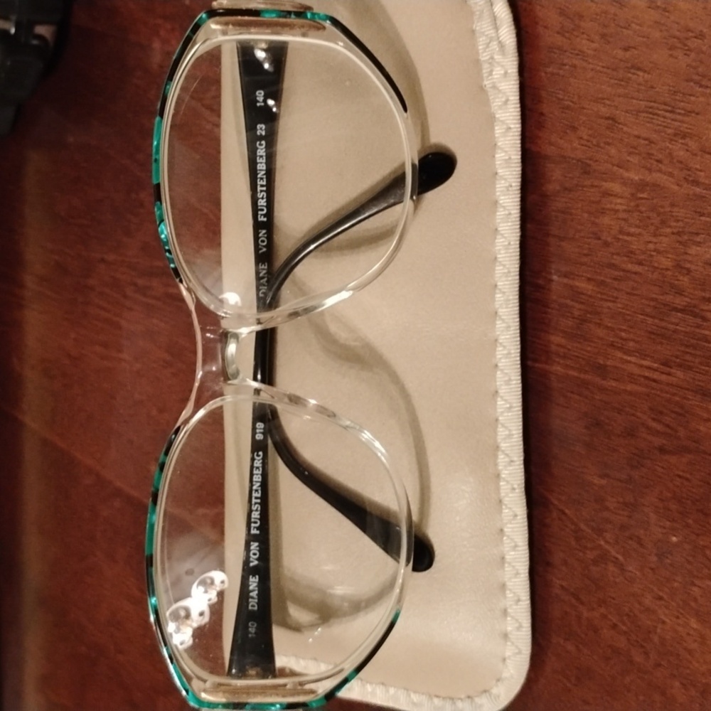 Diane Von Furstenberg Teal and Black Glasses